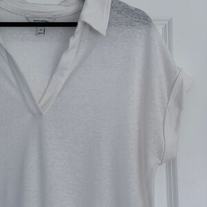Banana Republic White Polo-Style Tee